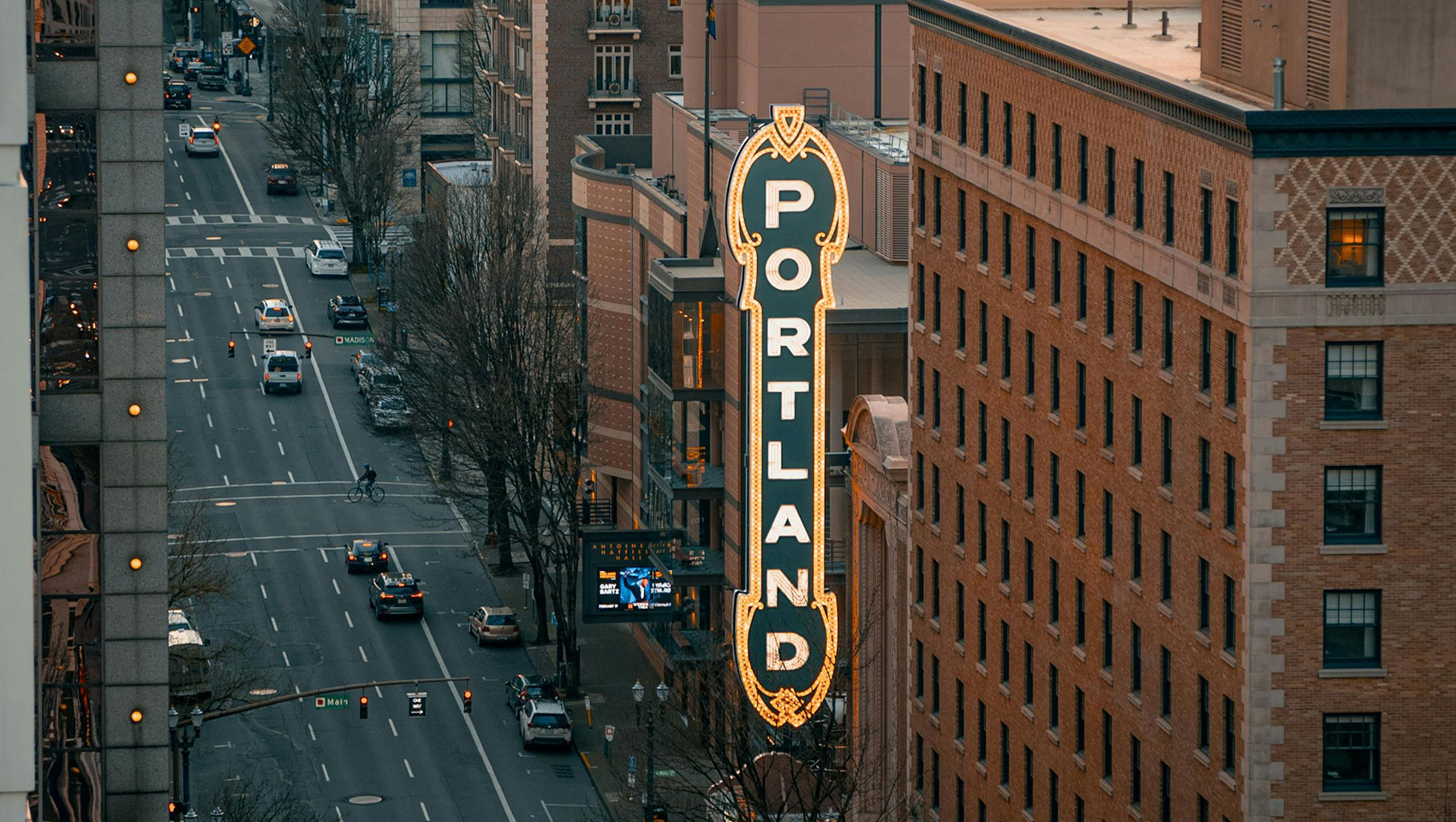 portland sign on the side of a building