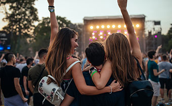 Young people at an outdoor concert